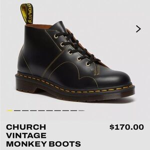 Dr. Martens Black Leather Ankle Boots with Yellow Stitching